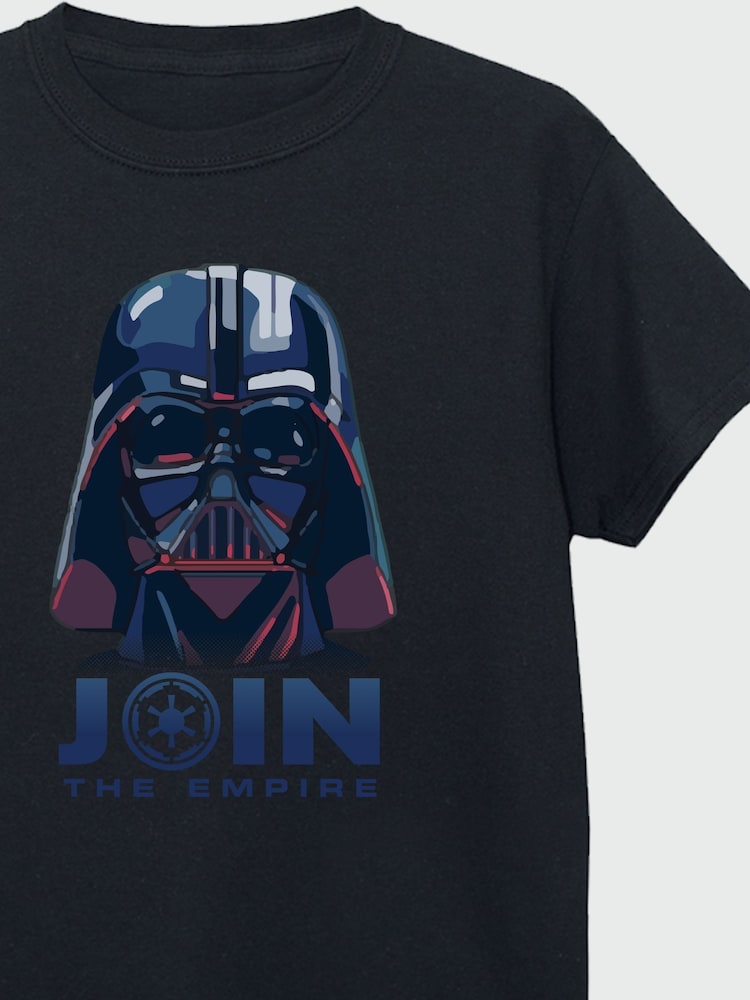 Brands In Black 100% Cotton Star Wars Vader Join The Empire Boys T-Shirt - Image 3 of 3