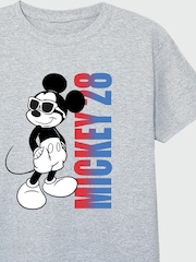 Brands In Grey Boys Mickey Mouse Gradient 100% Cotton Heather Disney T-Shirt - Image 3 of 3