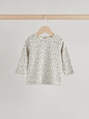 Grey Leopard Print Baby 100% Cotton Long Sleeve Top Knitted Waistcoat and Leggings Set 3 Piece (0mths-2yrs) - Image 7 of 17