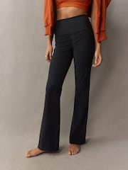 self. Black Rib Wide Leggings - Image 2 of 6