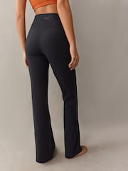 self. Black Rib Wide Leggings - Image 3 of 6
