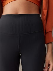 self. Black Rib Wide Leggings - Image 4 of 6