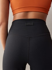 self. Black Rib Wide Leggings - Image 5 of 6