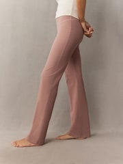 self. Mauve Pink Rib Wide Leggings - Image 3 of 5