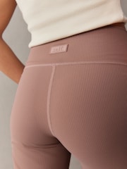 self. Mauve Pink Rib Wide Leggings - Image 5 of 5