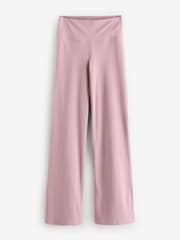 self. Mauve Pink Rib Wide Leggings - Image 6 of 8