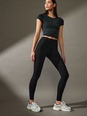 Black with Pocket Active Sports Dry Tech Sculpting Leggings with Pockets - Image 1 of 8