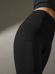 Black with Pocket Active Sports Dry Tech Sculpting Leggings with Pockets - Image 5 of 8