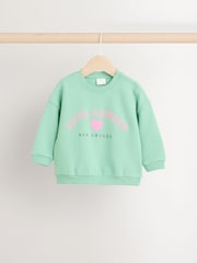 Green/Pink Gingham Baby Sweat Jumper and Woven Trousers Set - Image 3 of 10