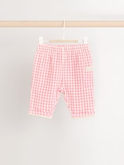 Green/Pink Gingham Baby Sweat Jumper and Woven Trousers Set - Image 5 of 10