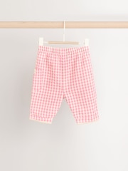 Green/Pink Gingham Baby Sweat Jumper and Woven Trousers Set - Image 6 of 10