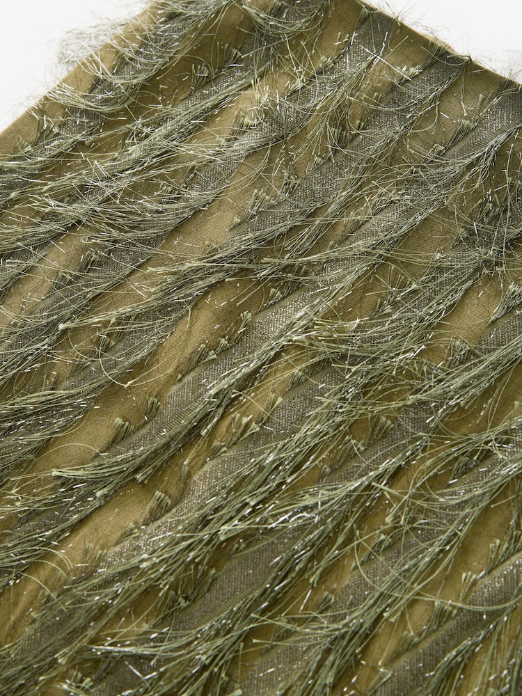 Green Sparkle Fringe Maxi Skirt - Image 8 of 8