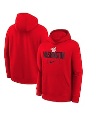 Fanatics Red Washington Nationals Club Fleece Club Stack Youth Hoodie - Image 1 of 3