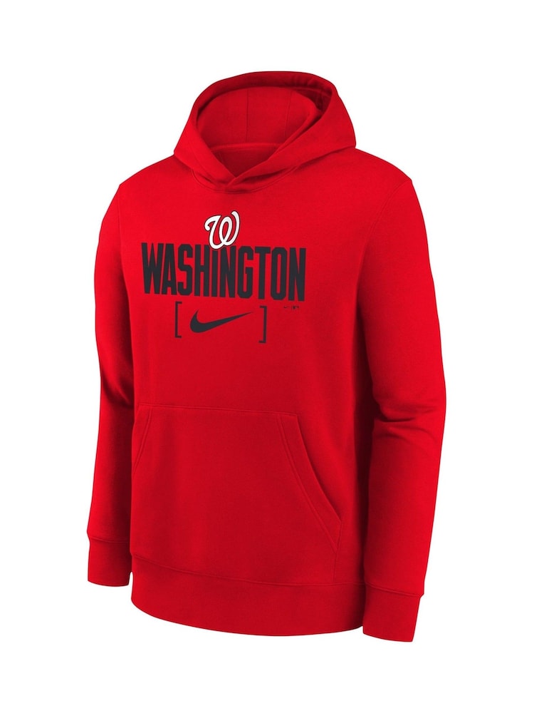 Fanatics Red Washington Nationals Club Fleece Club Stack Youth Hoodie - Image 2 of 3