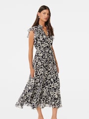 Forever New Black Maxine Ruffle Sleeves Midi Dress - Image 3 of 4
