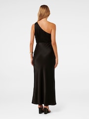 Forever New Black Emily One Shoulder Satin Maxi Dress - Image 4 of 4