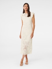 Forever New White Lilly Lace 100% Cotton Midi Dress - Image 2 of 4