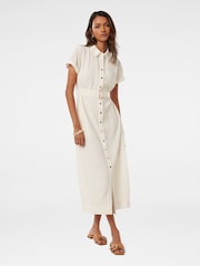Forever New White Briley Petite Textured Shirt Dress - Image 1 of 4