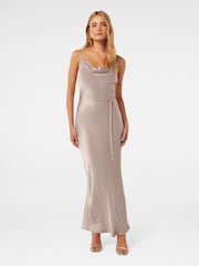 Forever New Nude Lucy Satin Cowl Neck Maxi Dress - Image 1 of 4