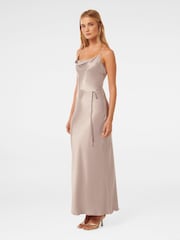 Forever New Nude Lucy Satin Cowl Neck Maxi Dress - Image 3 of 4