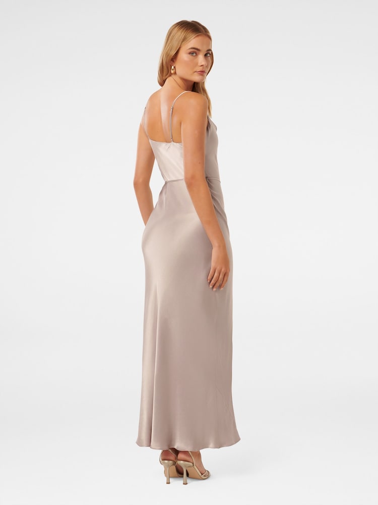 Forever New Nude Lucy Satin Cowl Neck Maxi Dress - Image 4 of 4