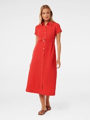Forever New Red Briley Textured Shirt Dress - Image 1 of 4
