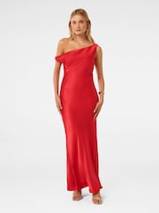 Forever New Red Blake Satin Tipped Shoulder Maxi Dress - Image 1 of 4