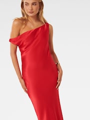 Forever New Red Blake Satin Tipped Shoulder Maxi Dress - Image 2 of 4