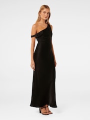 Forever New Black Blake Satin Tipped Shoulder Maxi Dress - Image 3 of 4