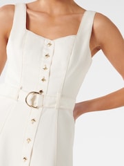 Forever New White Maja 100% Cotton Denim Dress - Image 2 of 4
