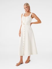 Forever New White Maja 100% Cotton Denim Dress - Image 3 of 4