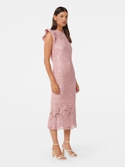 Forever New Pink Lilly Lace 100% Cotton Midi Dress - Image 3 of 4