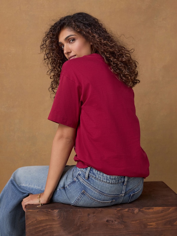 Red Bow Christmas Short Sleeve 100% Cotton T-Shirt - Image 4 of 9