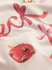 Ecru Christmas Short Sleeve 100% Cotton T-Shirt - Image 5 of 6