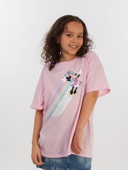 Brands In Pink 100% Cotton Minnie Mouse Whoosh Girls T-Shirt - Image 1 of 3