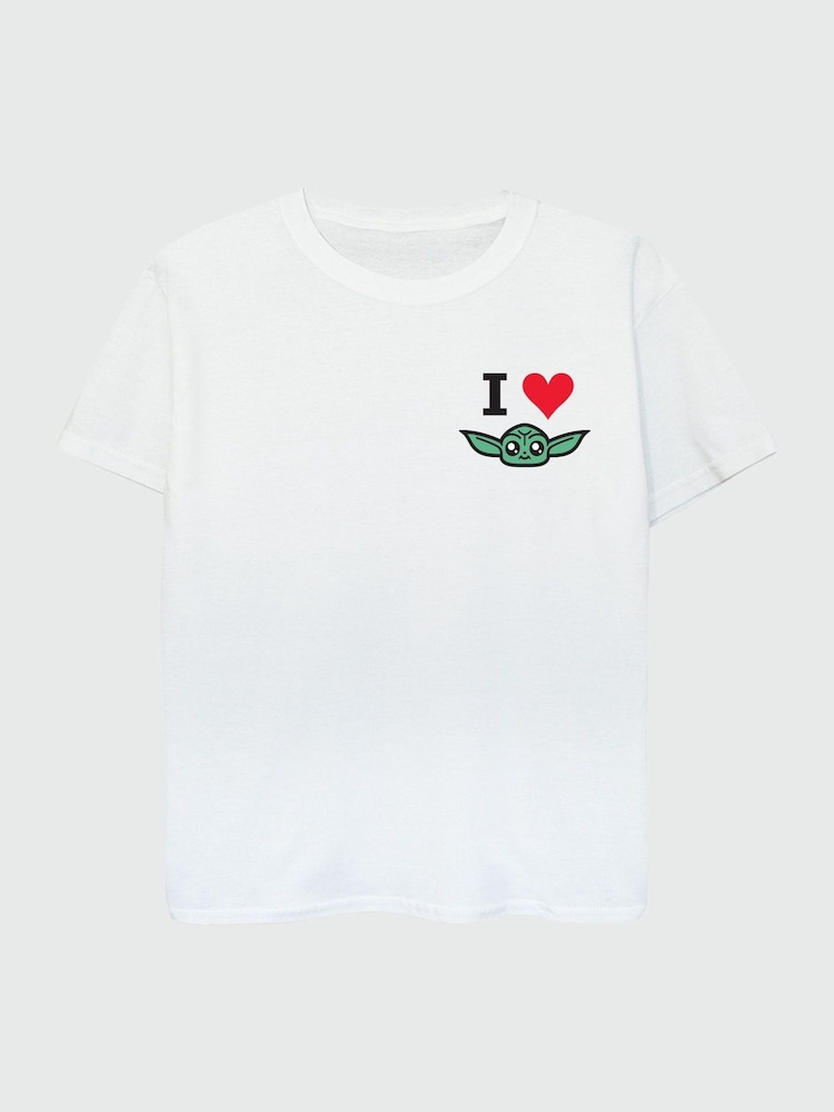Brands In White Star Wars The Mandalorian I Heart Grogu T-Shirt - Image 2 of 3 Brands In White Star Wars The Mandalorian I Heart Grogu T-Shirt - Image 2 of 3