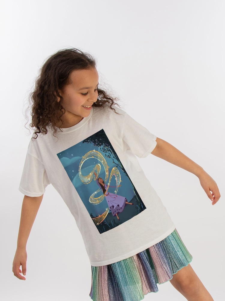 Brands In White Girls Wish Asha Sparkle Scenery 100% Cotton T-Shirt - Image 1 of 3