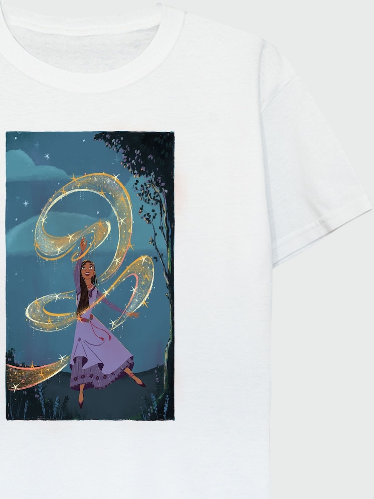 Brands In White Girls Wish Asha Sparkle Scenery 100% Cotton T-Shirt - Image 3 of 3