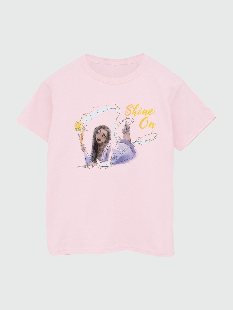 Brands In Pink Girls Wish Shine On Asha Lying 100% Cotton T-Shirt - Image 2 of 3