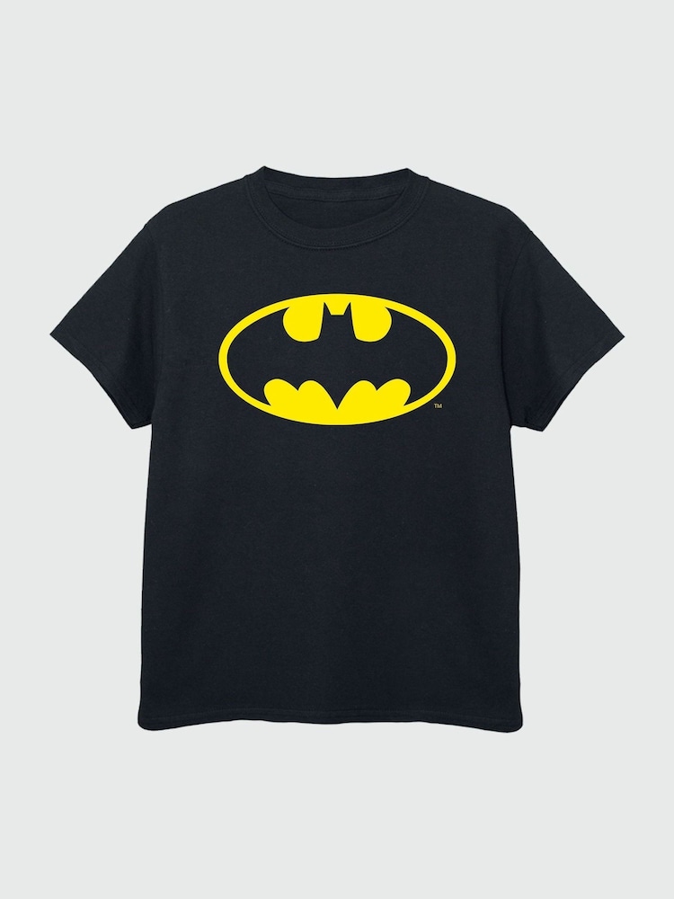 Brands In Black Boys Batman Official Logo 100% Cotton T-Shirt - Image 2 of 3
