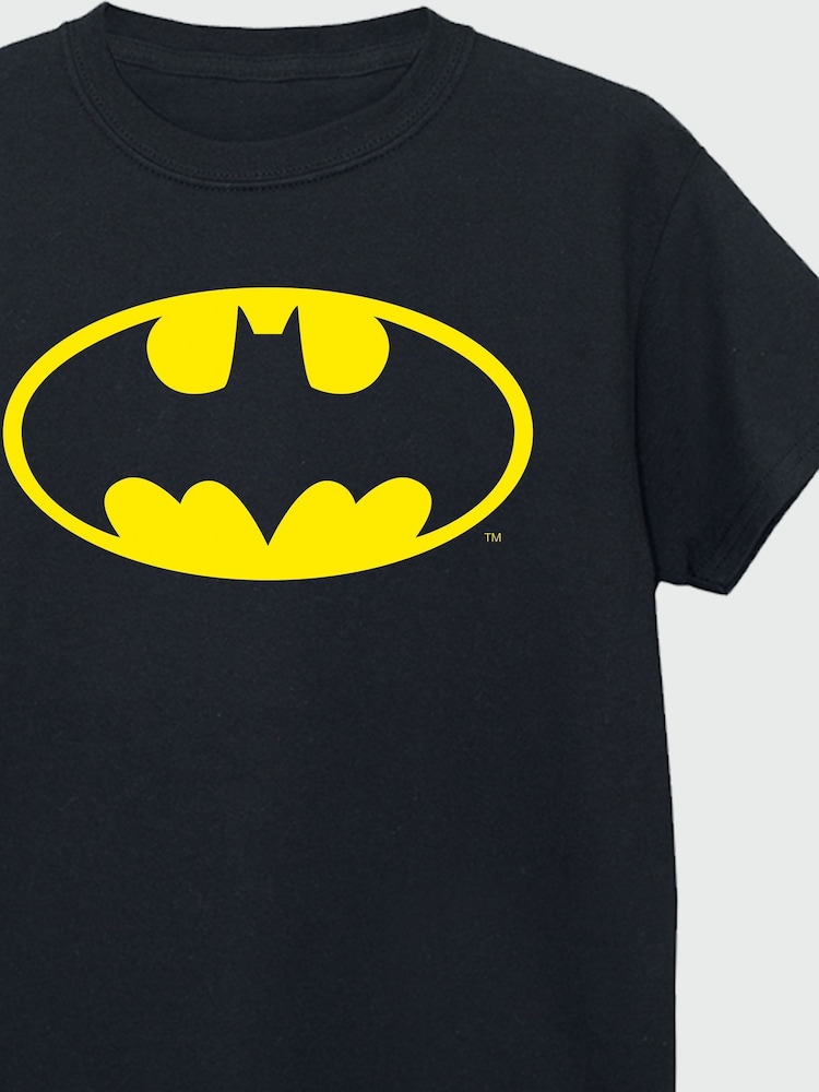 Brands In Black Boys Batman Official Logo 100% Cotton T-Shirt - Image 3 of 3