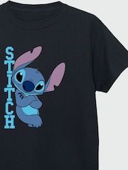 Brands In Black 100% Cotton Lilo Stitch Posing Girls T-Shirt - Image 3 of 3