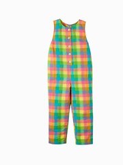 Frugi Girls Blue Coloured Checkered Dungarees - Image 2 of 4