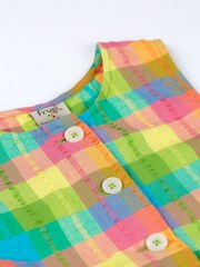 Frugi Girls Blue Coloured Checkered Dungarees - Image 3 of 4