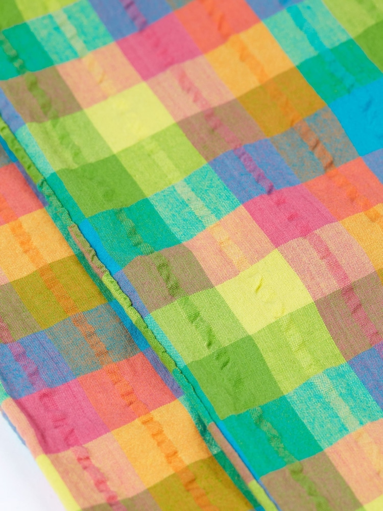 Frugi Girls Blue Coloured Checkered Dungarees - Image 4 of 4