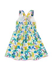Frugi All-Over Jaguar Print White Dress - Image 3 of 6