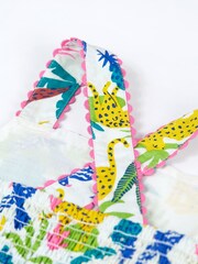 Frugi All-Over Jaguar Print White Dress - Image 4 of 6