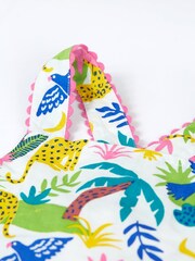 Frugi All-Over Jaguar Print White Dress - Image 5 of 6