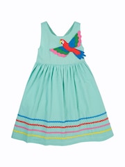 Frugi Green Parrot Party Dress - Image 2 of 6