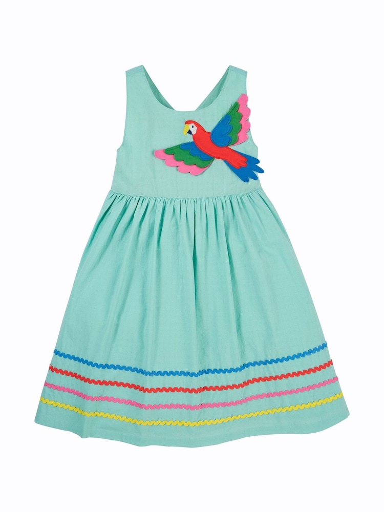 Frugi Green Parrot Party Dress - Image 2 of 6